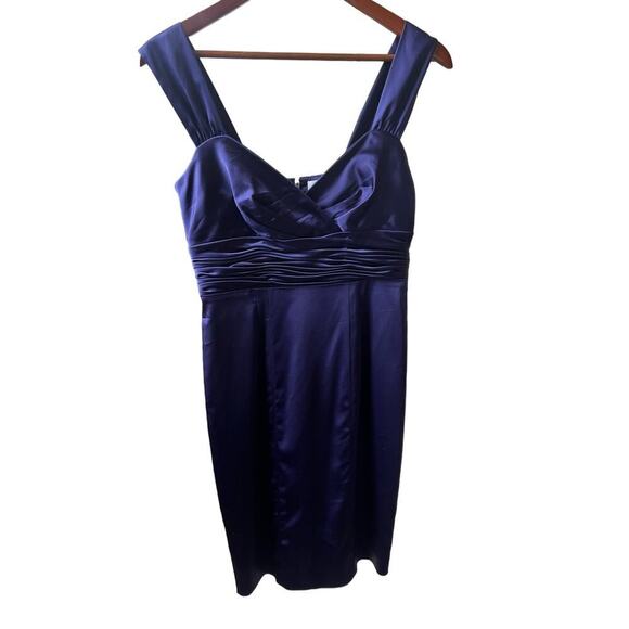 Calvin Klein Satin Sheath Dress Midnight Purple Size 4 NWT - Picture 4 of 8